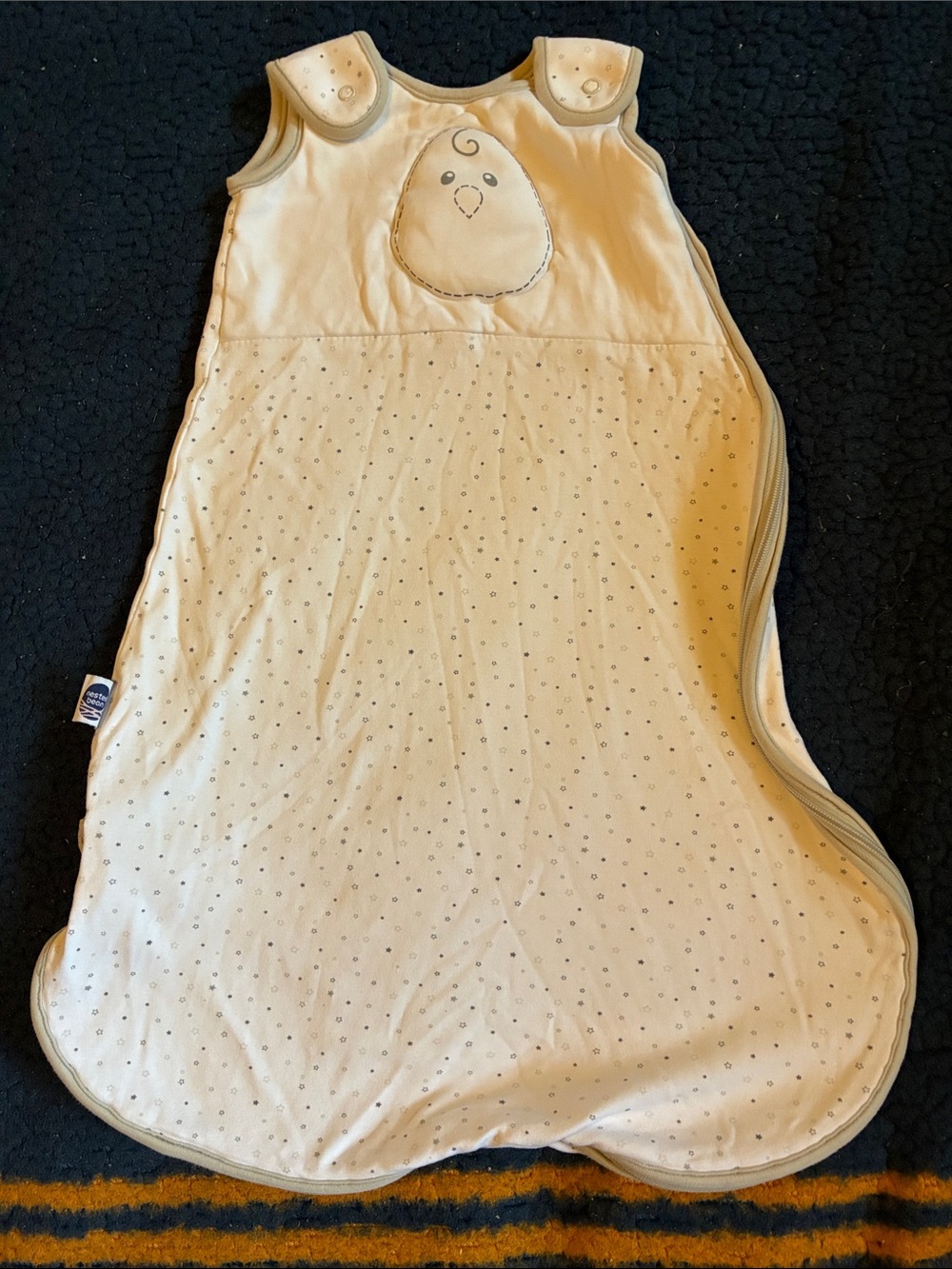 Nested Bean Cream Sleep Sack with Chick Appliqué